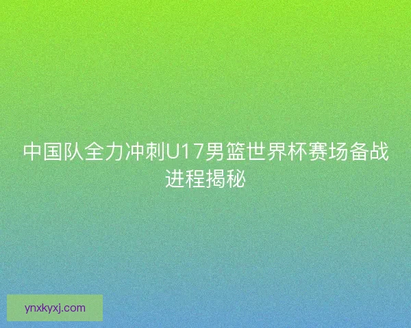 中国队全力冲刺U17男篮世界杯赛场备战进程揭秘